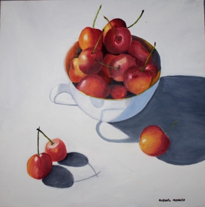 Cherries 24 x 24 -Life is a Bowl of Cherries $450